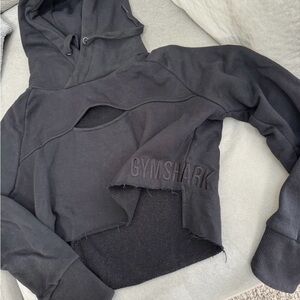Gymshark Black Cropped Cutout Hoodie